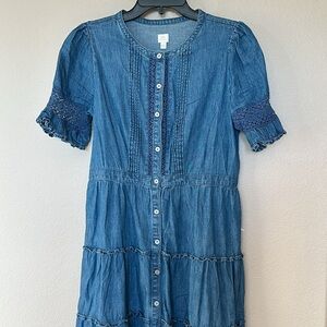 Gap × LoveShackFancy Denim Tiered Midi Dress with Washwell